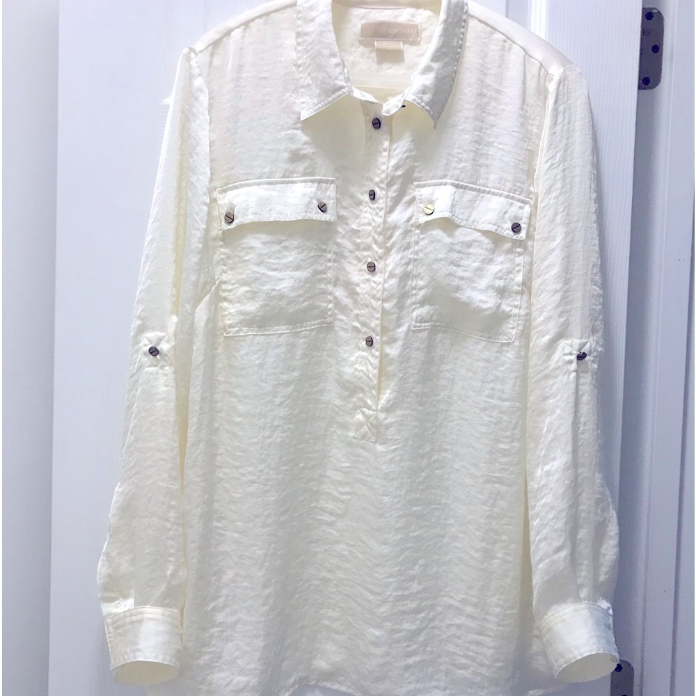 Michael Kors Crinkle Silk Top